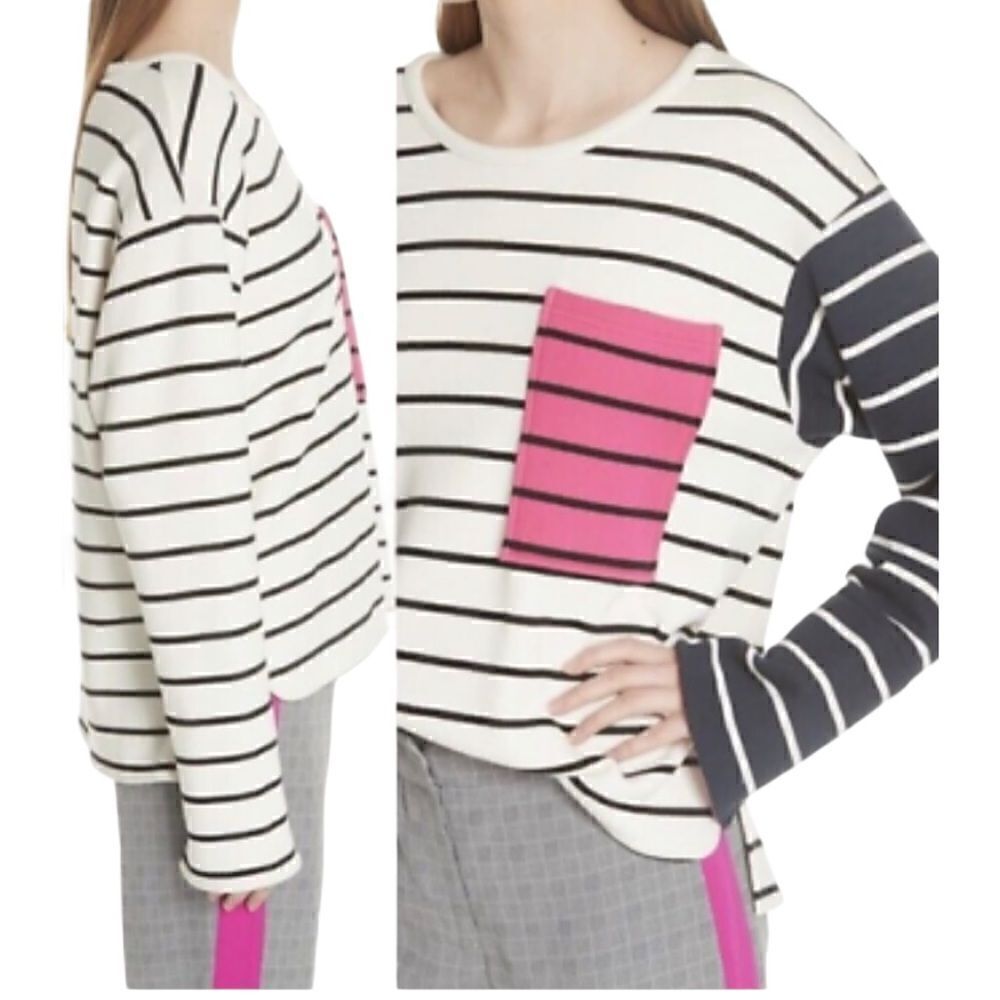 Grey Jason Wu Front Pocket Colorblock Sweatshirt Size Medium
